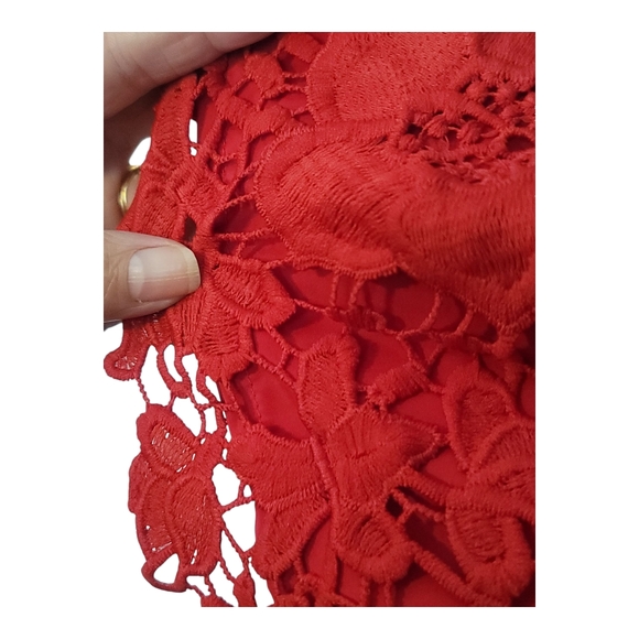 ✨️NWT✨️ KENSIE - Medium Elegant Red Lace Dress - Picture 9 of 9